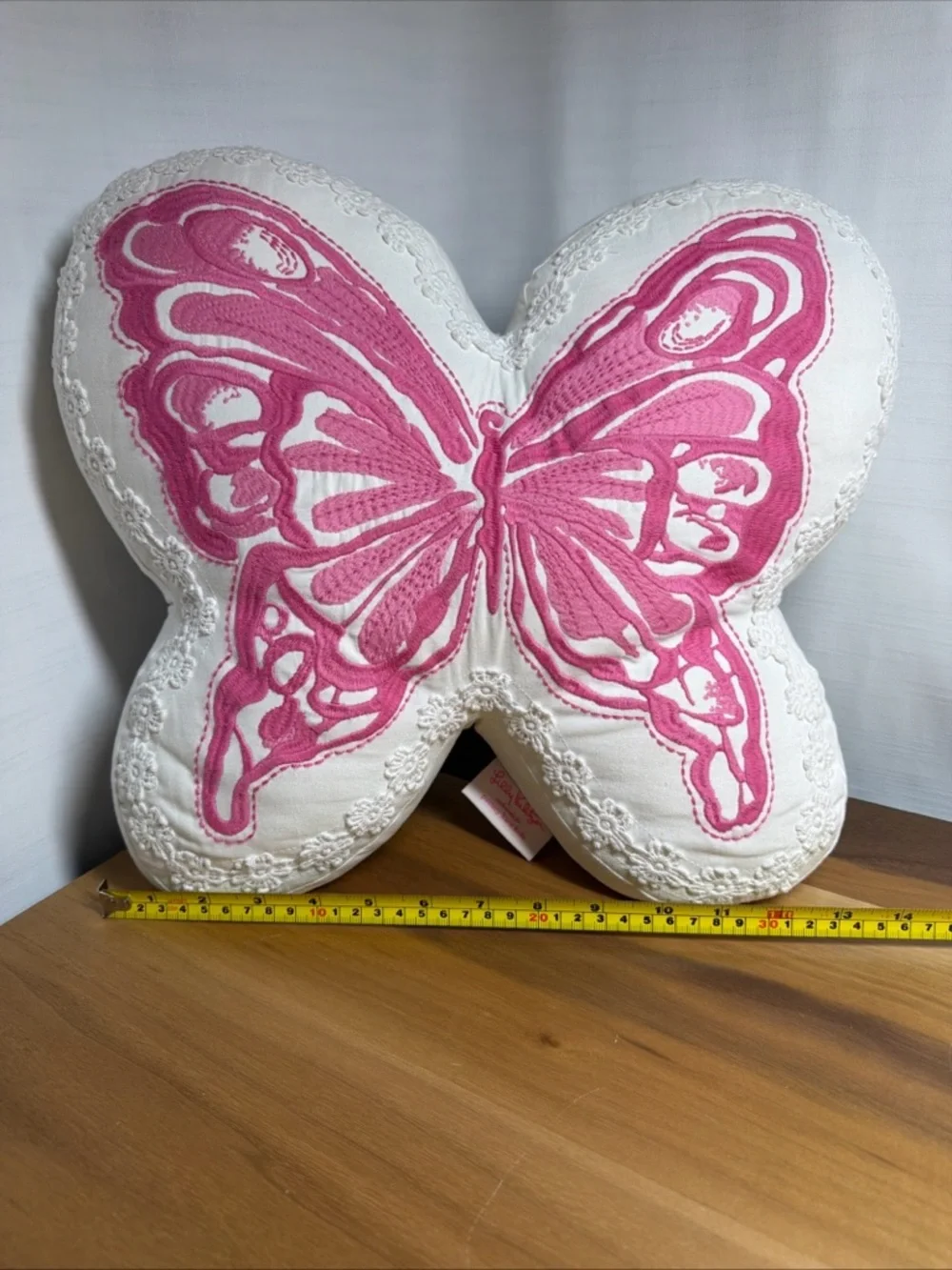 Pottery Barn/ Lilly Pulits Kids Garden Butterfly Pillow 13x15 Floral Embroidered